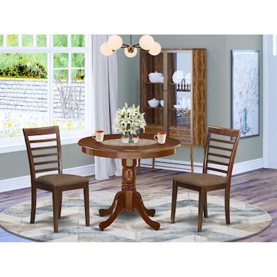 Round Kitchen Table Set 36 Inch Southwestern Style Table & 2 Dining Chairs