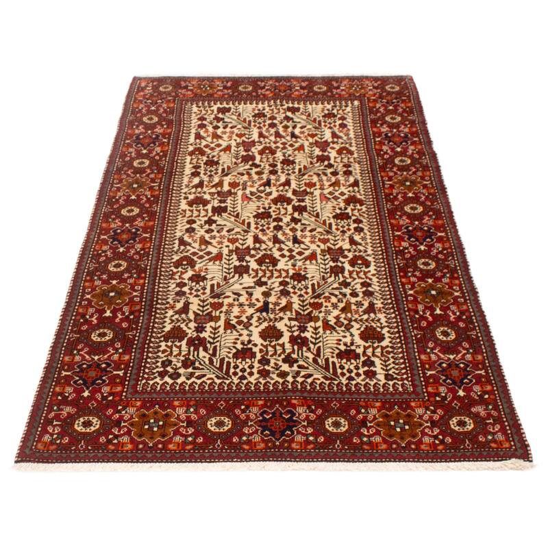 ECARPETGALLERY Hand-knotted Andelz Cream Wool Rug - 5'0 x 9'4