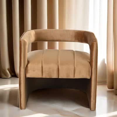 Modern Style Armchair with Ribbed Detail