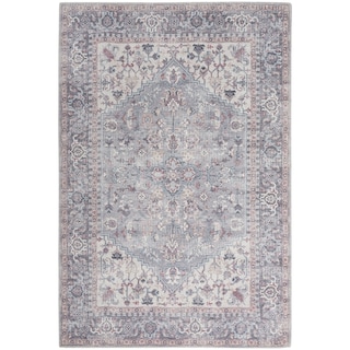 New Concept Washables Vintage Medallion Machine Washable Area Rug