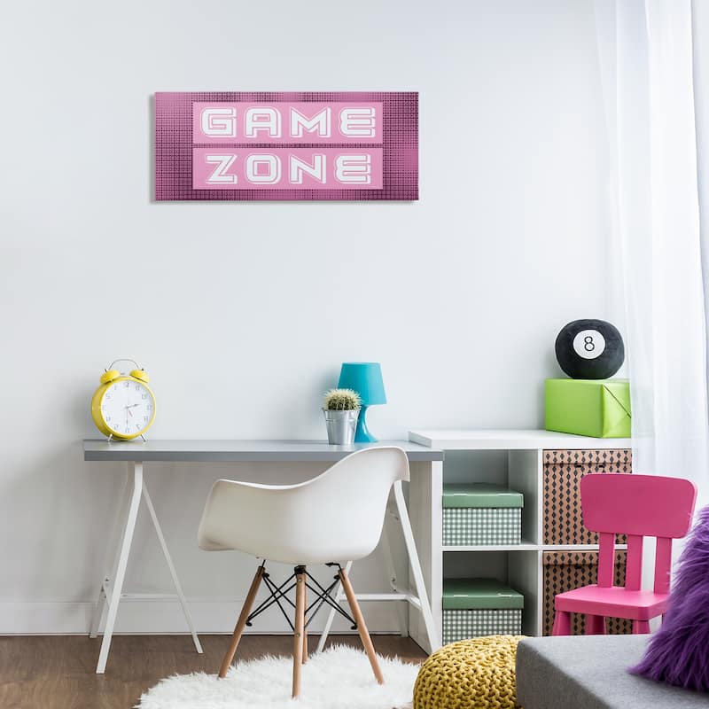 Stupell Retro Purple Game Zone Canvas Wall Art Design By Yass Naffas Designs