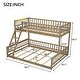 preview thumbnail 5 of 10, Wooden Twin XL over Queen Bunk Bed, Detachable Platform Bed with Ladder and Guardrails,Walnut - Walnut
