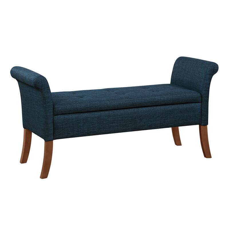 Storage Bench Ottoman - Rectangular Upholstered Seat with Hidden Storage, Comfortable Cushion Top, and Versatile Home Accent
