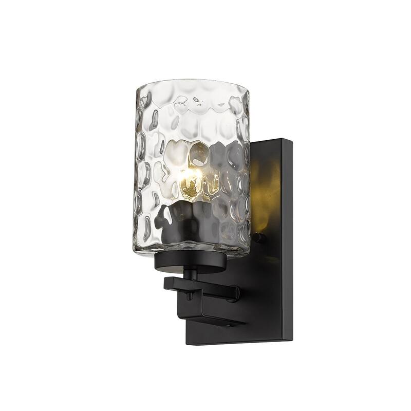 Transitional Hardwired Wall Sconce Light Fixture with Clear Glass Shade and Dimmable Damp Rated - 9.5" H x 4.75" W x 5.75" D