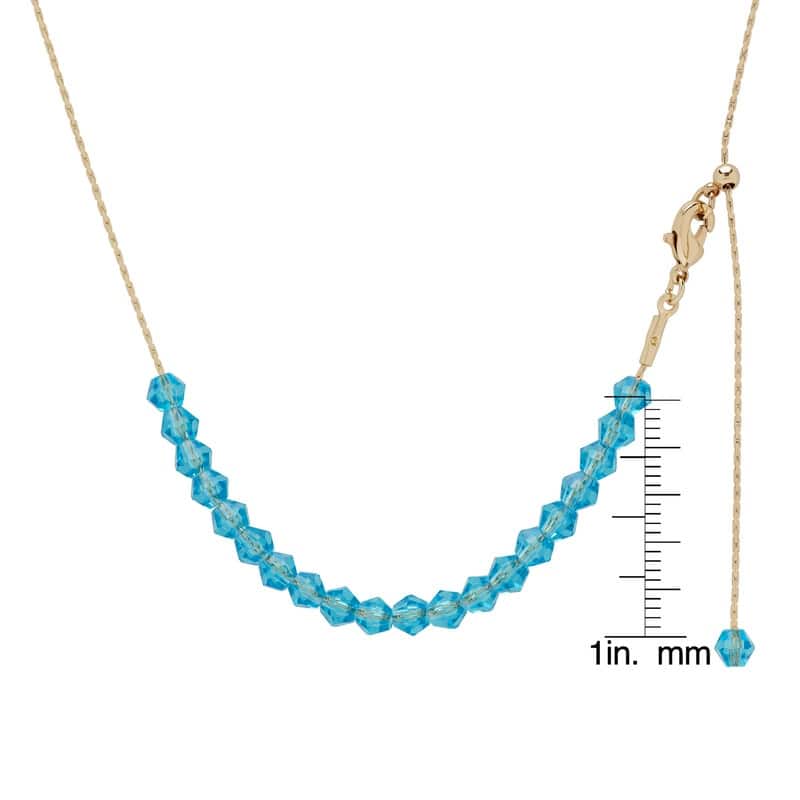 Victoria Townsend Gold Plated Blue Crystal Adjustable Necklace