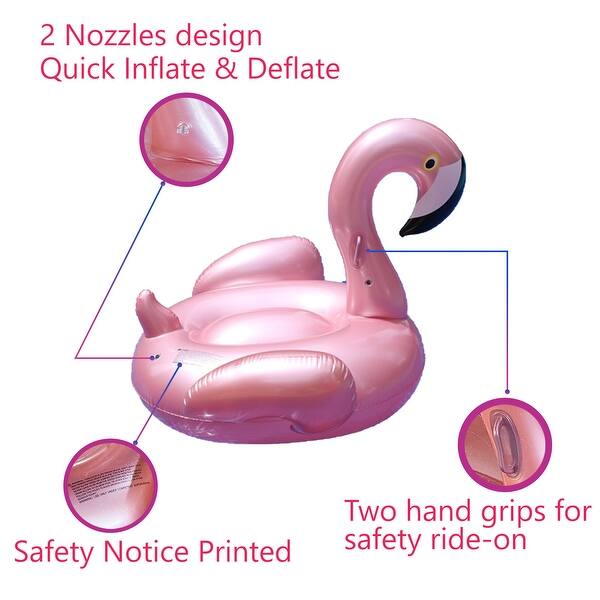 Dimple Giant Inflatable Luxurious Flamingo Pool Float Toy, Fun Beach Floaties, Swim Party Toys for Adults & Kids (Rose Gold) Dimple Giant Inflatable Luxurious Flamingo Pool Float Toy, Fun Beach Floaties, Swim Party Toys for Adults & Kids (Rose Gold)