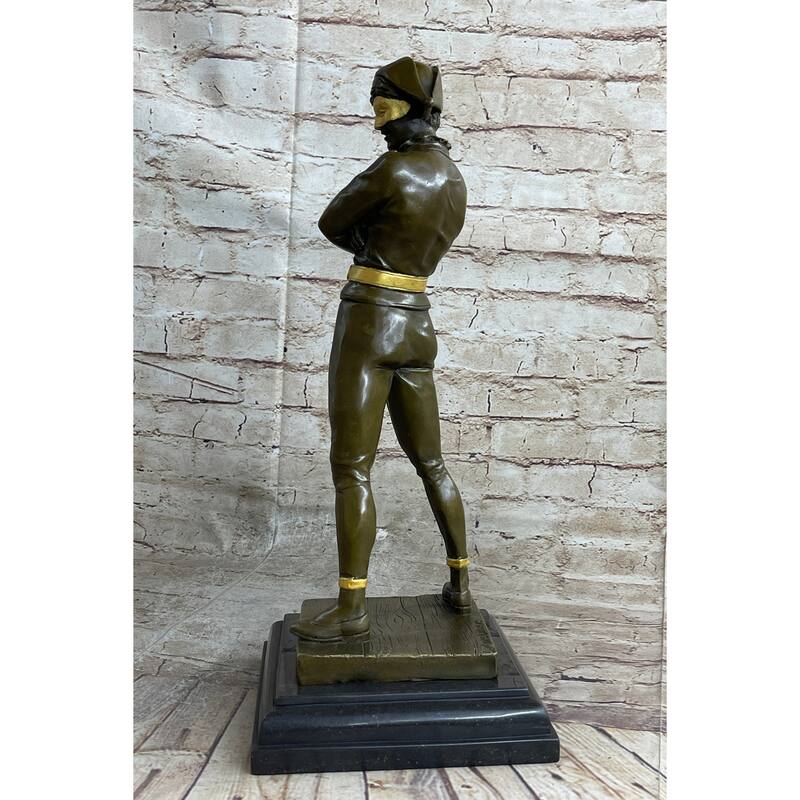 Harlequin Pantomime Bronze Figure Statue Sculpture By Rene De Saint-Marceaux 17 Inches X 7 Inches
