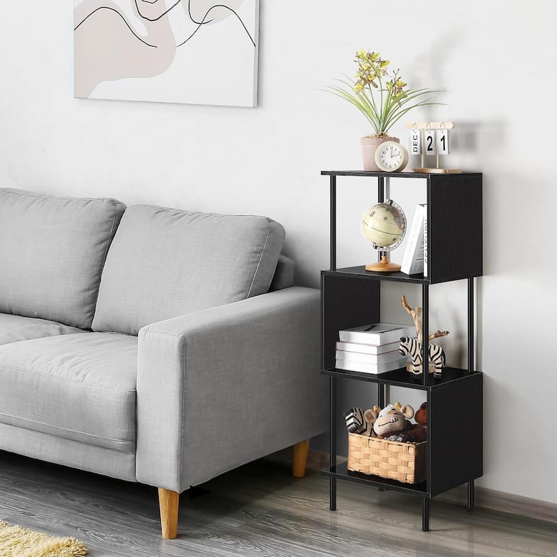 4 Tier S-Shaped Small Bookshelf