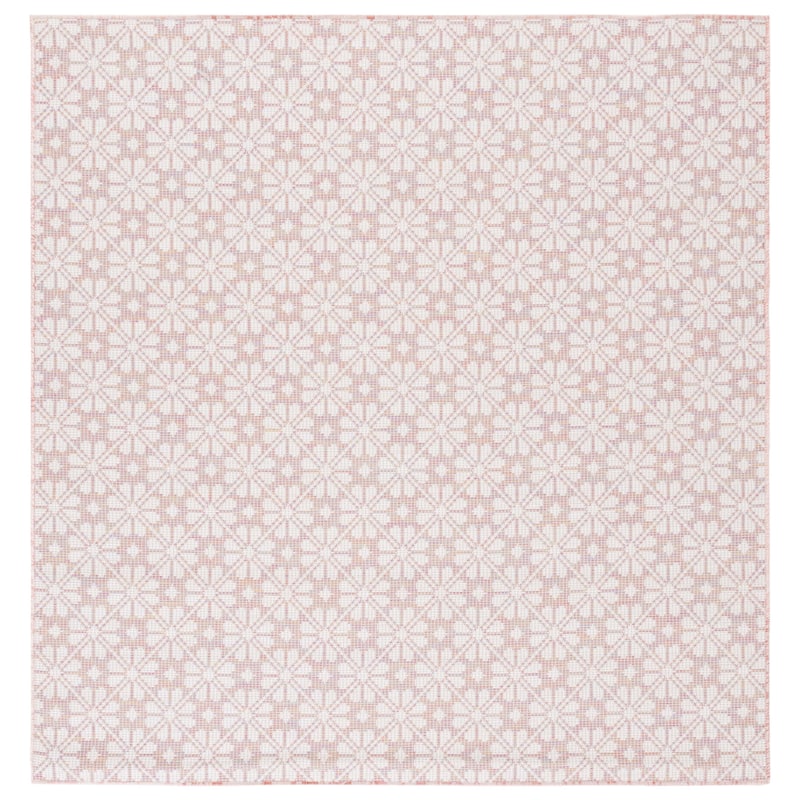 Martha Stewart by SAFAVIEH Matty Indoor/ Outdoor Rug - 6'5" Square - Light Pink/Multi