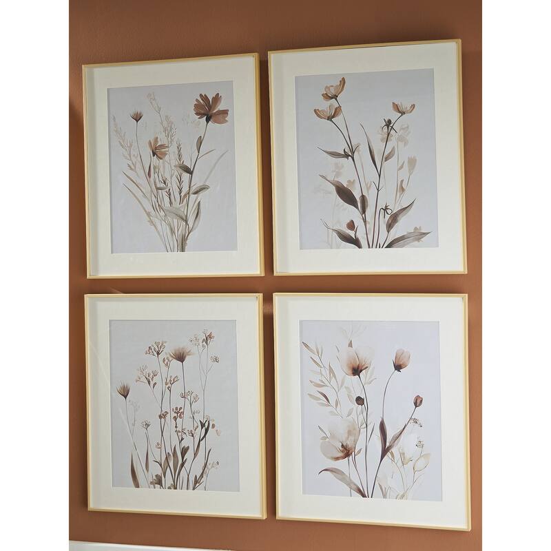 Signature Design by Ashley Chettings Beige/Gray Wall Art (Set of 4)