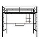 preview thumbnail 5 of 10, Full Loft Bed with Desk & Shelves, Black