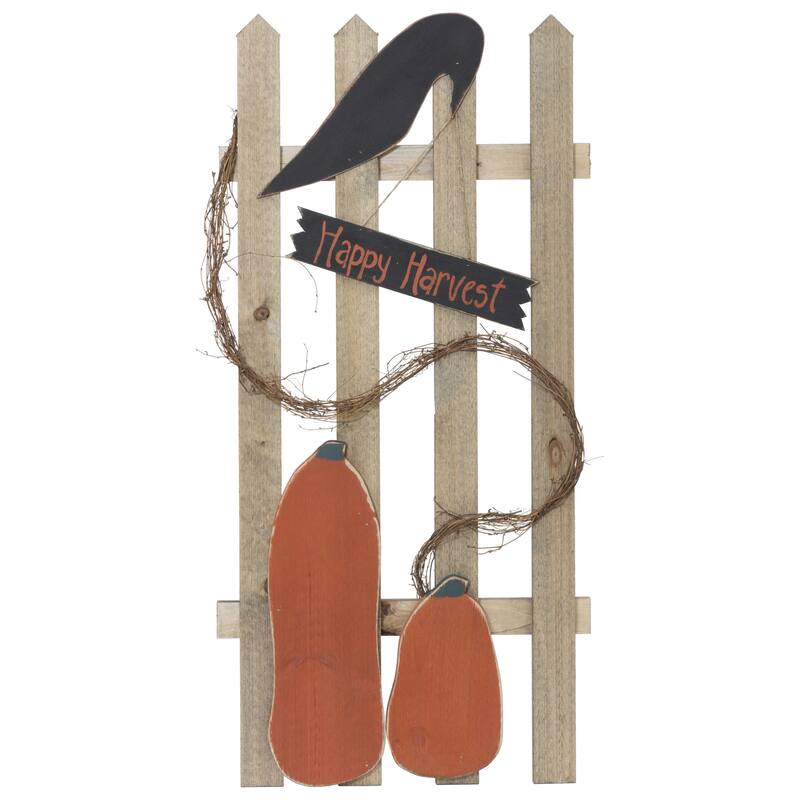 Autumn Farmhouse Harvest Fence Decoration - Orange