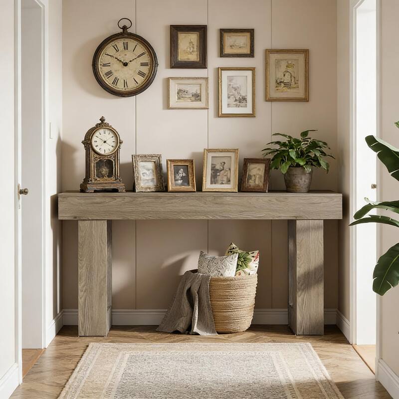 Wooden Entryway Country-Style Sofa Console Table