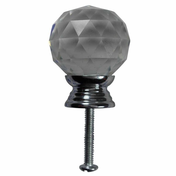 Clear Glass Cabinet Knobs 30mm Round, 1.5 inch projection 10 pcs
