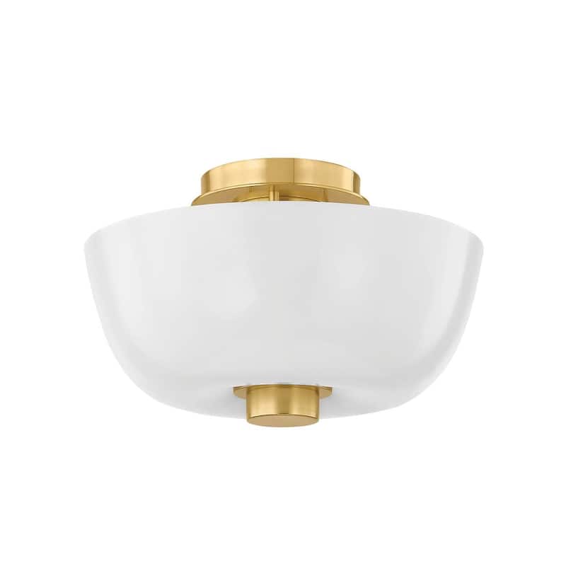Hudson Valley Lighting 5215 Dove 15" Wide Semi-flush Bowl Ceiling - Aged Brass
