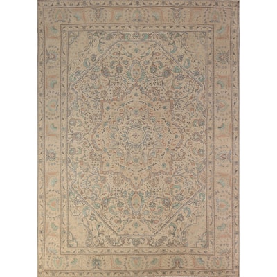 Medallion Tabriz Persian Area Rug Hand-Knotted Oriental Wool Carpet - 8'4"x 10'9"
