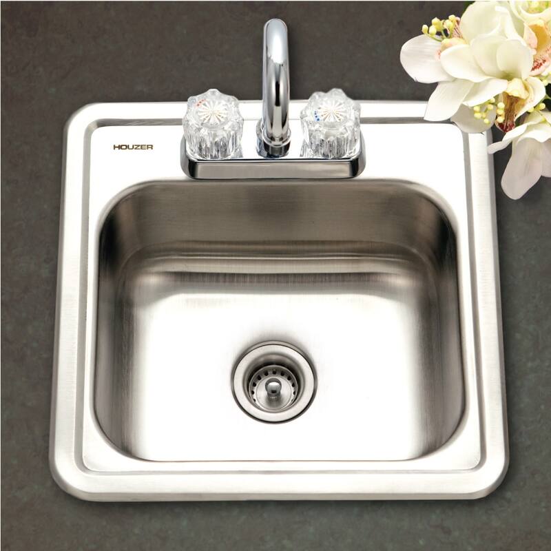Houzer 1515-6BS-C Hospitality 15" Drop In Single Basin Stainless Steel