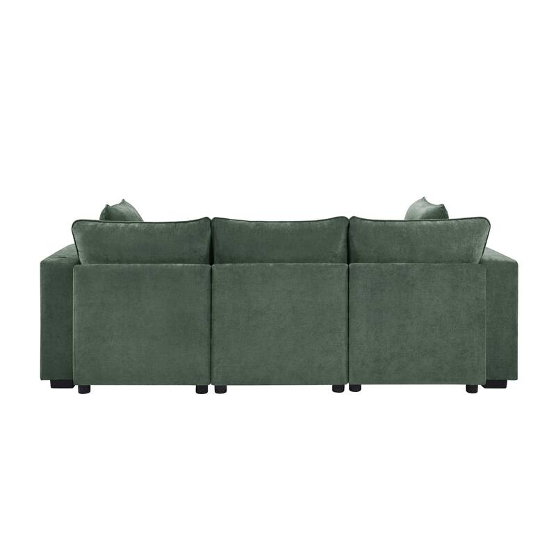 GDFStudio - Modular 93.7" 5-Seat Chenille Sectional Sofa with Storage & USB