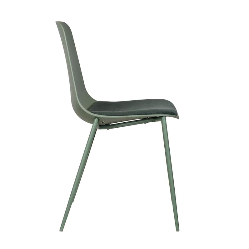 Set of 4 Plastic Dining Chairs Cushion Padded For Kitchen Metal Legs Guest Meeting Waiting Room Business Indoor Outdoor Patio