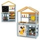 preview thumbnail 3 of 7, 2-in-1 Wooden Kitchen and Grocery Store with BBQ Grill - 30" x 13" x 44"