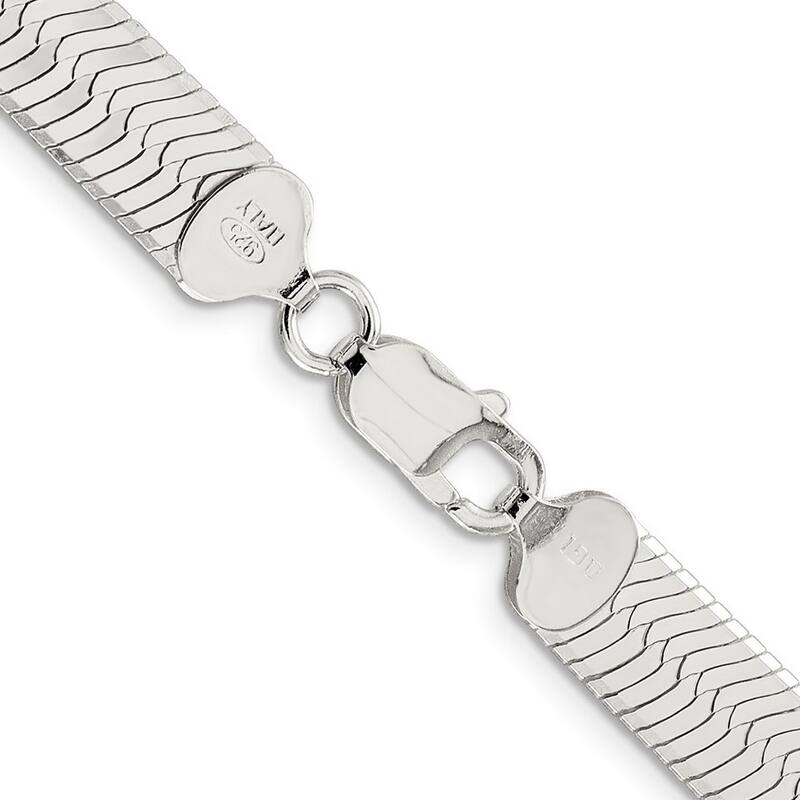 Curata 925 Sterling Silver 8.75mm Magic Herringbone Chain Necklace