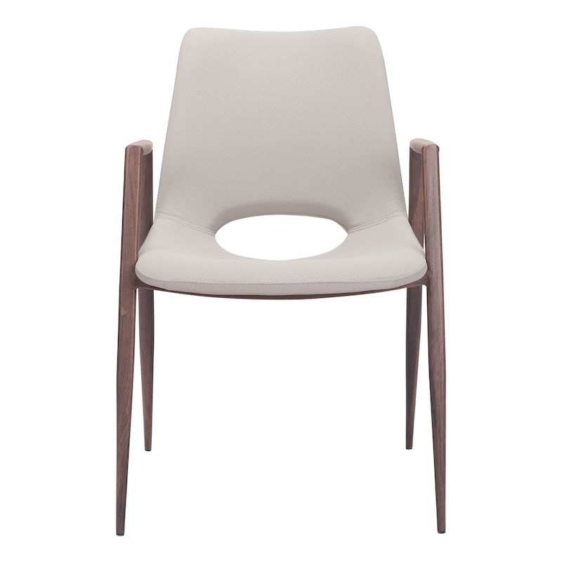 Desi Dining Chair Beige & Walnut