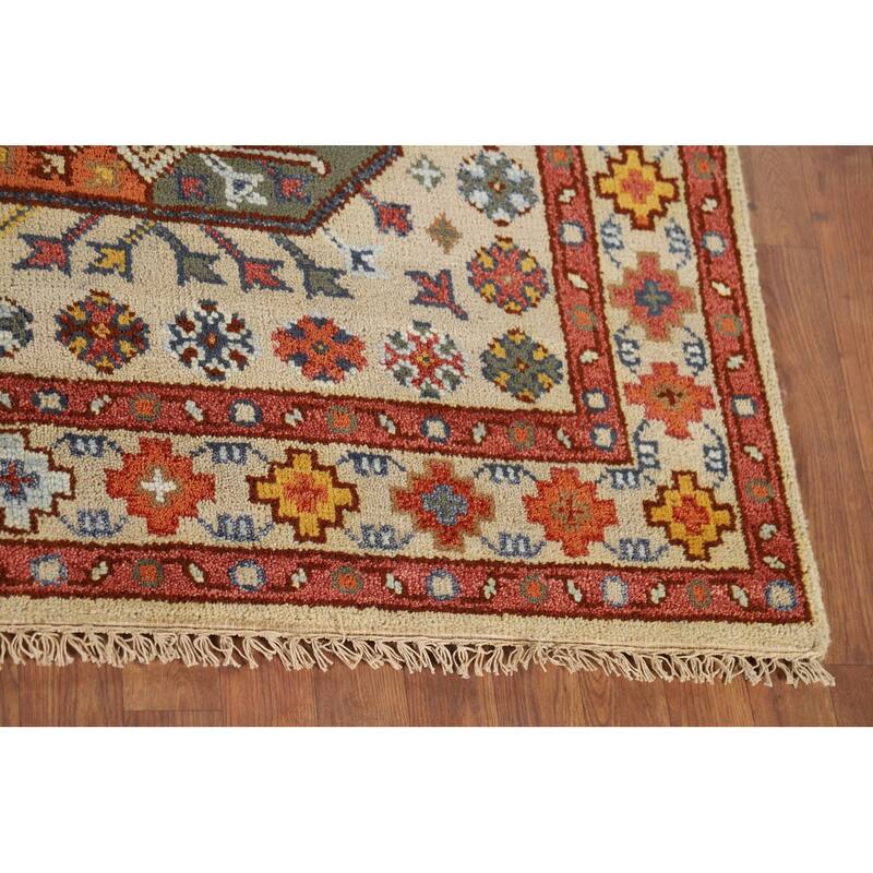 Elephant Feet Heriz Serapi Indian Area Rug Hand-Knotted Wool Carpet - 7'9" x 9'11"