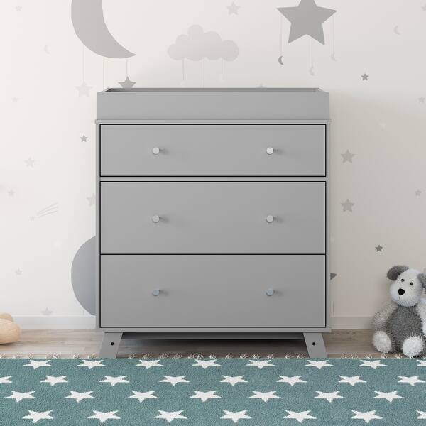 Beckham 3 Drawer Changing Table Dresser, Pebble Gray - Bed Bath & Beyond -  36274156