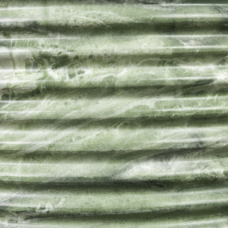 Riba Ribbed Concrete Drum Side Table with Marble Finish