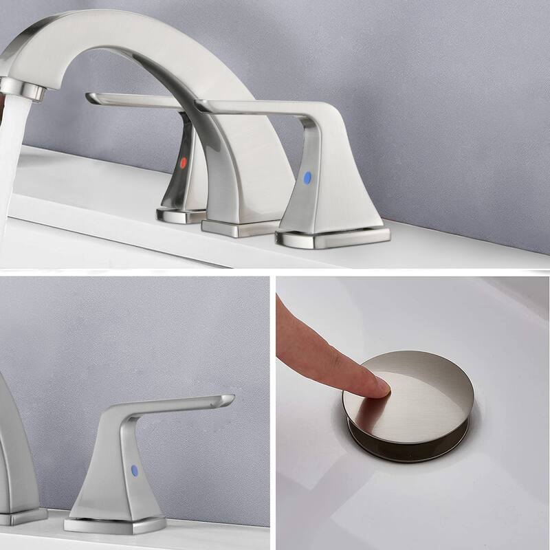 Topcraft Two Handle Bathroom Sink Faucet with Pop-Up Drainer
