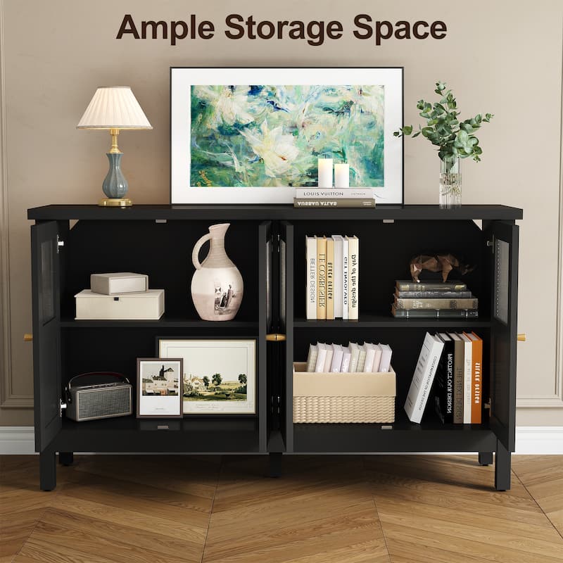4-Door Storage Cabinet with Adjustable Shelves