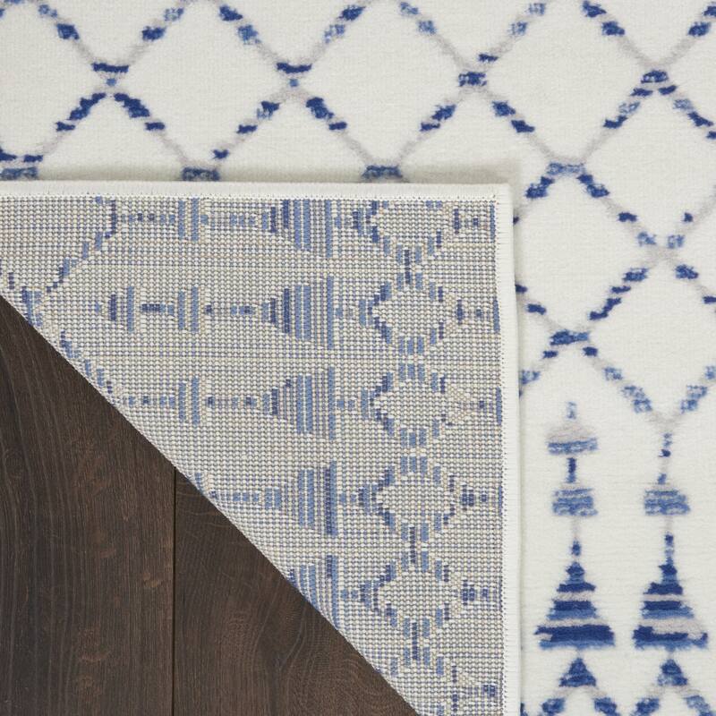 Jowu Power Loomed Distressed Geometric Modern Non Skid Stain Resistant Area Rug By HomeRoots - 120' X '84' X '0.39