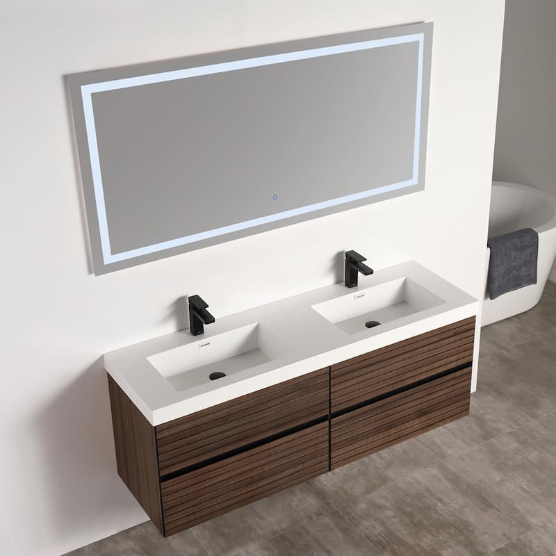 Blossom Annecy 60-Inch Floating Bathroom Vanity with Acrylic Sink