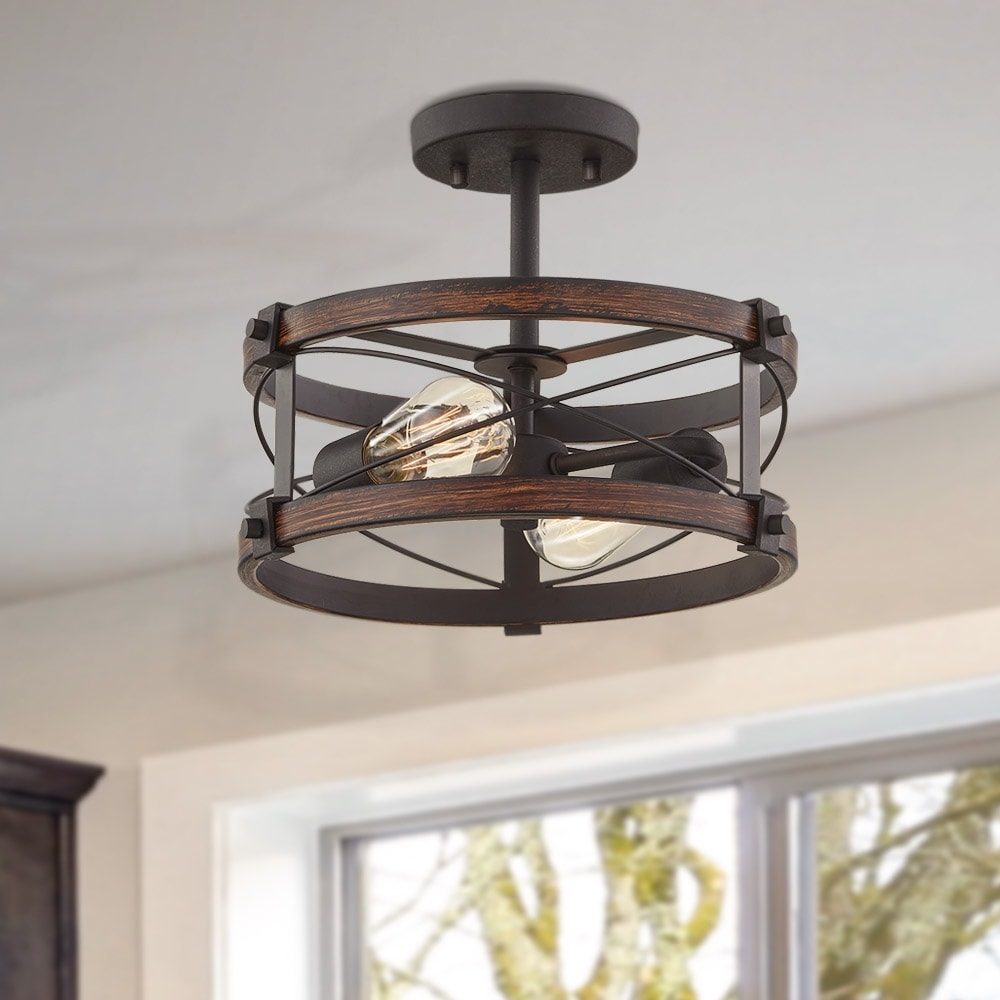 Rustic semi top flush lighting