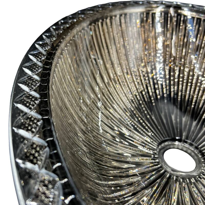 Olive Tempered Glass Oval Vessel Bathroom Sink - 22"