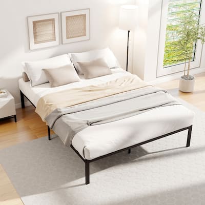 Gymax Full Size Metal Bed Frame Heavy Duty Support Slats Mattress