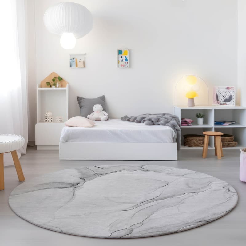 Altox Modern Art-Inspired Weather Resistant Versatile Elegance Round Outdoor Rug - 8' Round