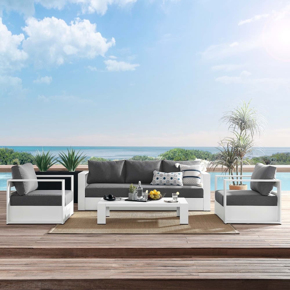 Tahoe Outdoor Aluminum 4-piece Conversation Set with Coffee Table