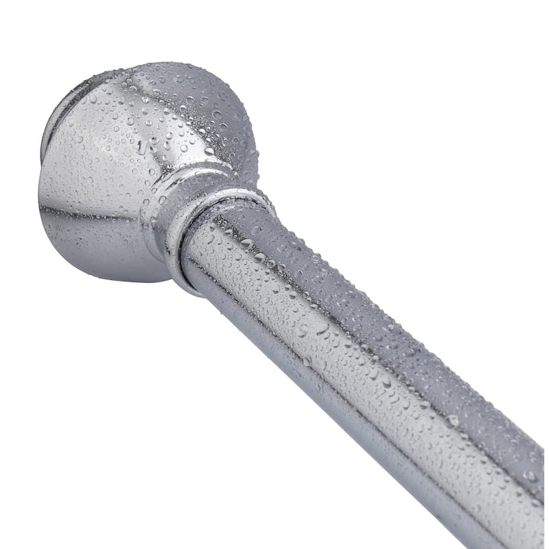 42"-72" Chrome Metal Shower Curtain Tension Rod Rust Resistant Non-Slip - 42" - 72" inches