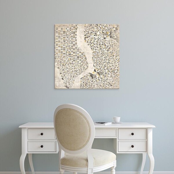 Easy Art Prints Laura Marshallb's 'Neutral New York Map' Premium Canvas Art