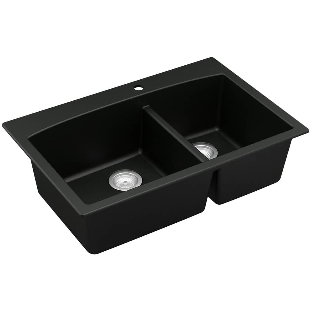 Karran USA QT-711 Quartz QT 33" Drop In Double Basin Quartz Composite