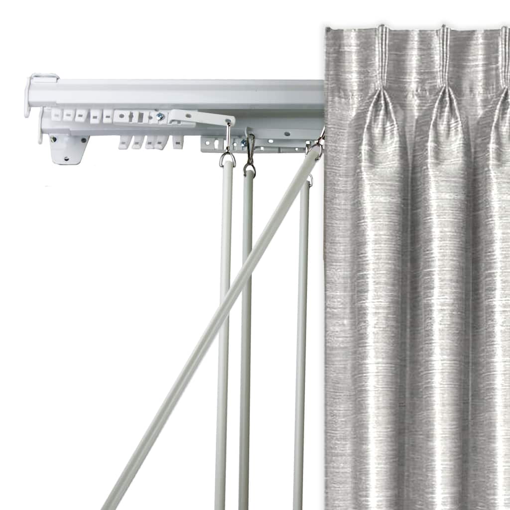 Adjustable Traverse Curtain Rod - Double Rod - Steel Pole - Home Decor - Elegant Design - 120