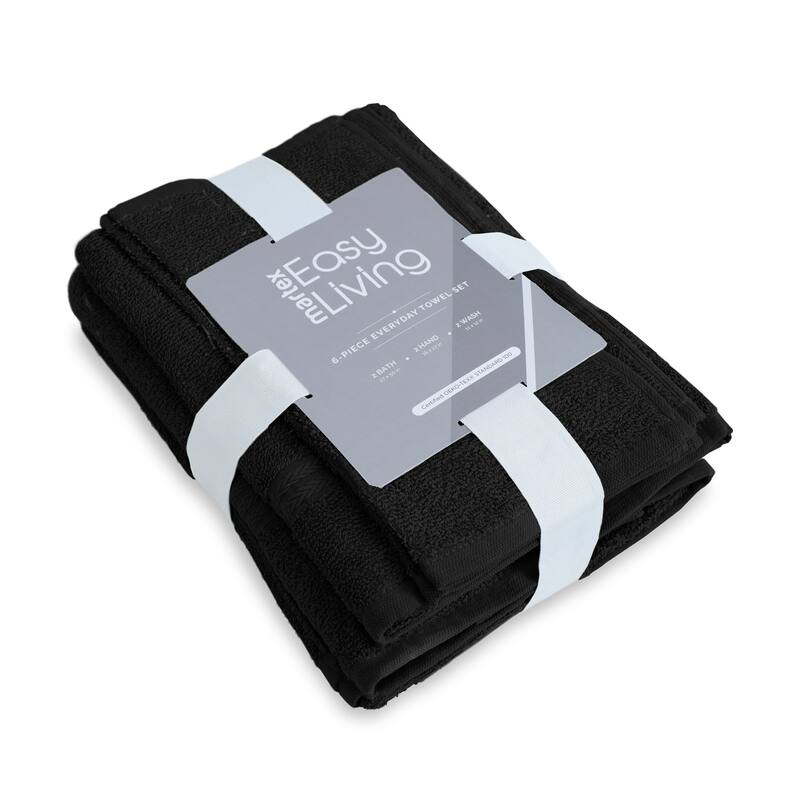 Superior Miami 100% Cotton 6-Piece Towel Set - Lightweight & Quick Drying