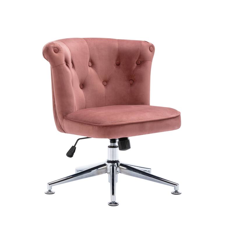 Porthos Home Quoba Tufted Velvet Office Chair, Castors and Footers Both Included
