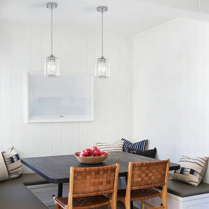 1-Light Crystal Pendant Lighting Fixtures for Sloped Ceiling