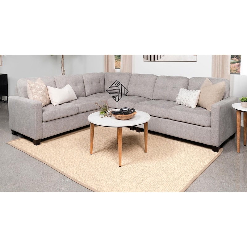 Ashland 4-piece Beige Upholstered Modular Sectional Sofa Steel