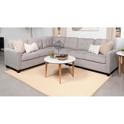 Ashland 4-piece Beige Upholstered Modular Sectional Sofa Steel
