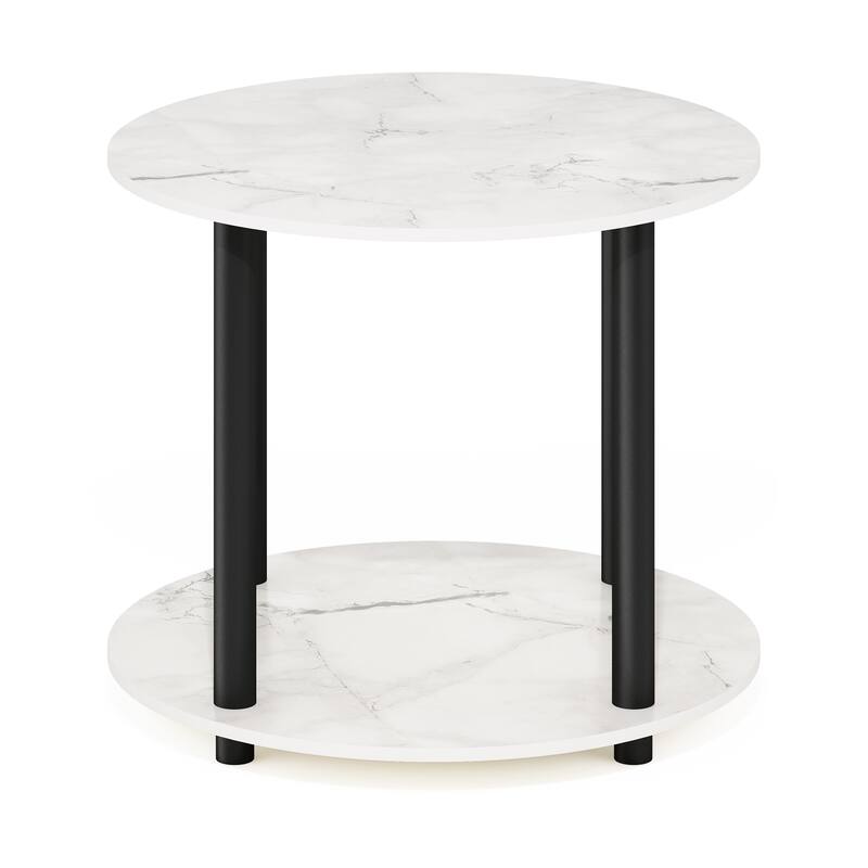 Furinno Turn-N-Tube Simple Design 2-Tier Round Wooden Coffee Table