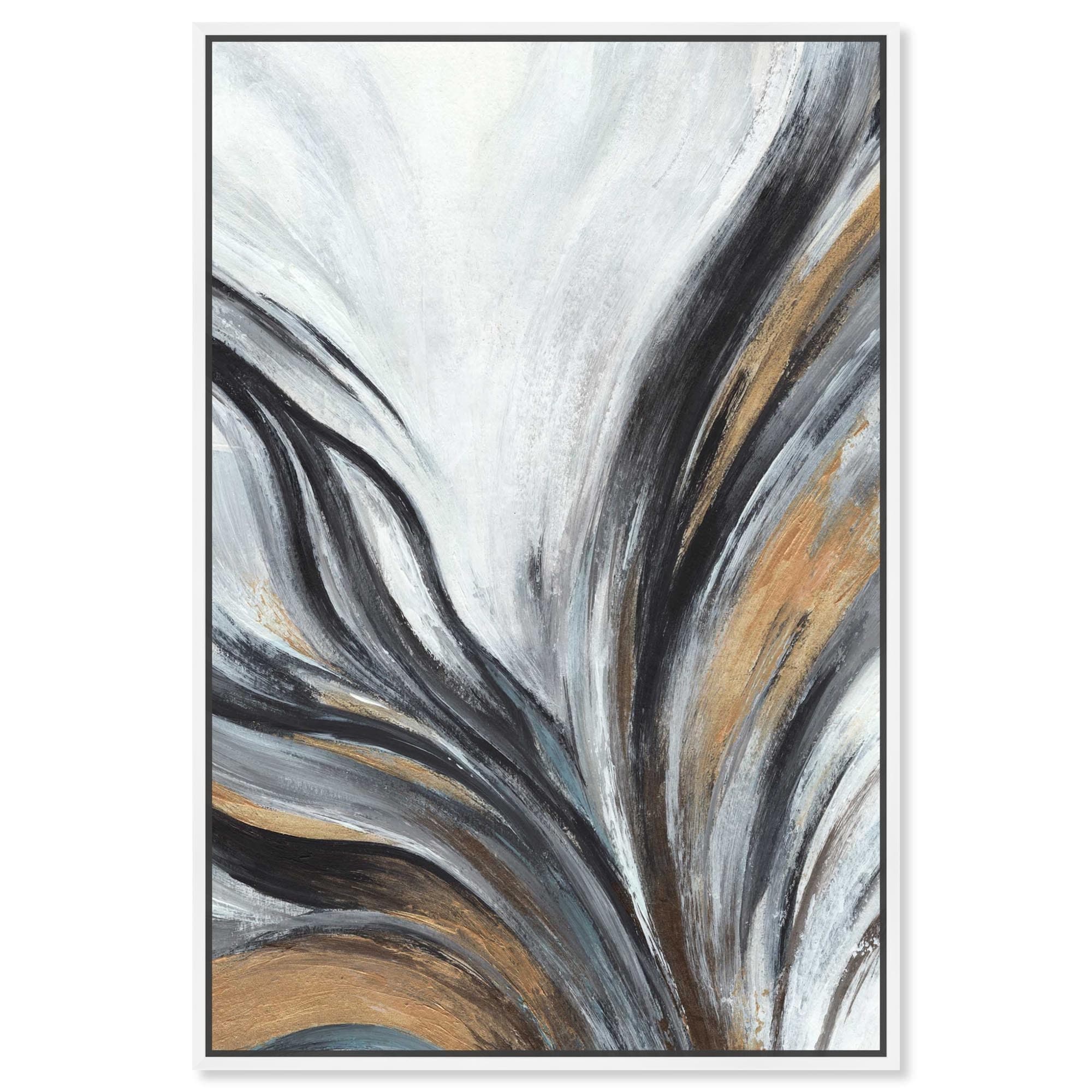 The Rise of Gold Earthy Wall Art Framed Canvas Print by Art Remedy