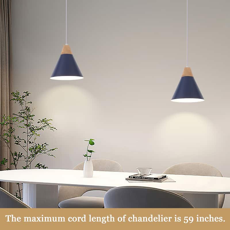 Farmhouse Pendant Light Fixture with Wood and Metal for Kitchen, Hallway,Living Room